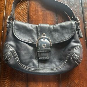 Coach Black Leather Shoulder Bag